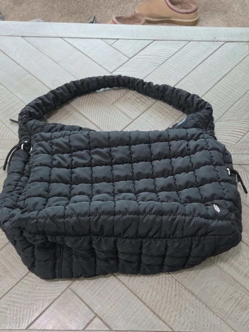 FP Movement by Free People Puffer Quilted Black Large Shoulder Bag Crossbody